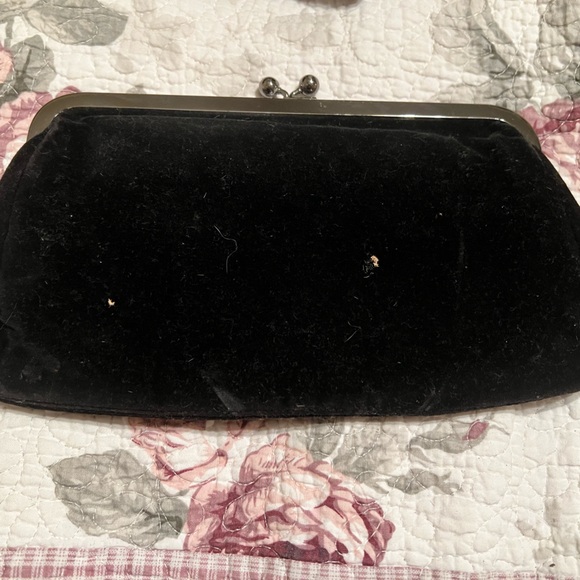 Vintage express crushed velvet with embellishments and sequin, clutch. - Picture 3 of 3